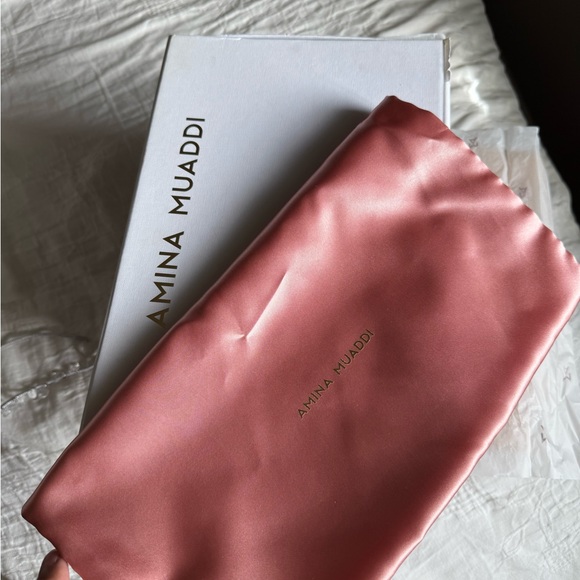 Amina Muaddi Silver Crystal-Embellished Heels - Picture 5 of 6